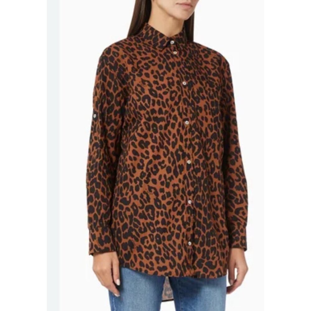 Marella Max Mara Italy IT 42 US 6 Acca Shirt Animal Print Casual Designer Top